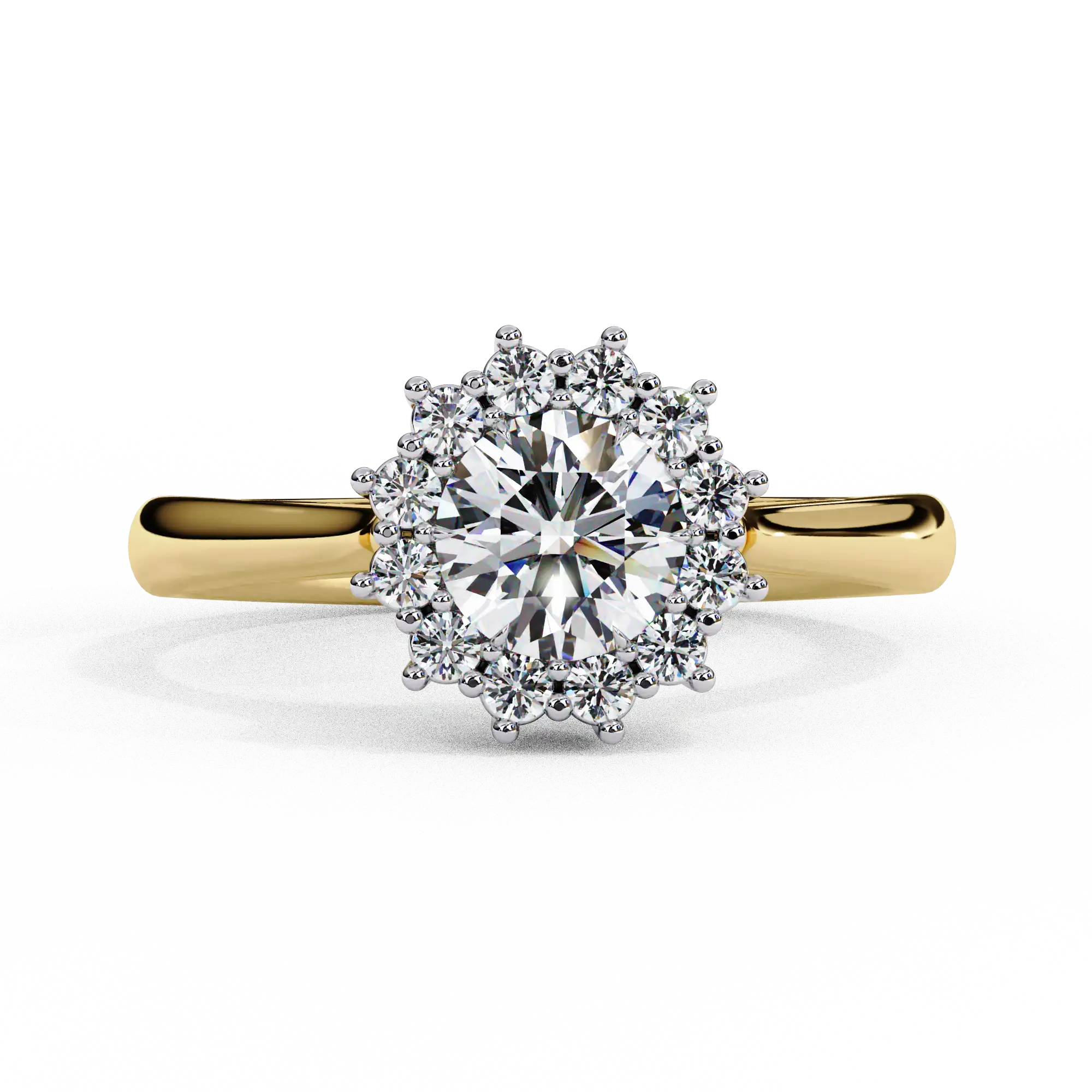 Round Halo 0.18 Carat Diamond Solid Gold Engagement Ring - LDCVD030 - Image 3