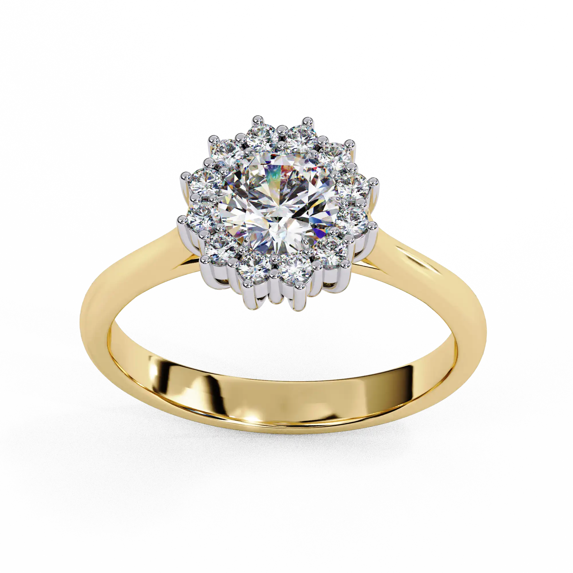 Round Halo 0.18 Carat Diamond Solid Gold Engagement Ring - LDCVD030 - Image 7