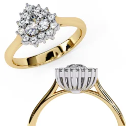 Heart Halo 0.18 Carat Diamond Solid Gold Engagement Ring - LDCVD031