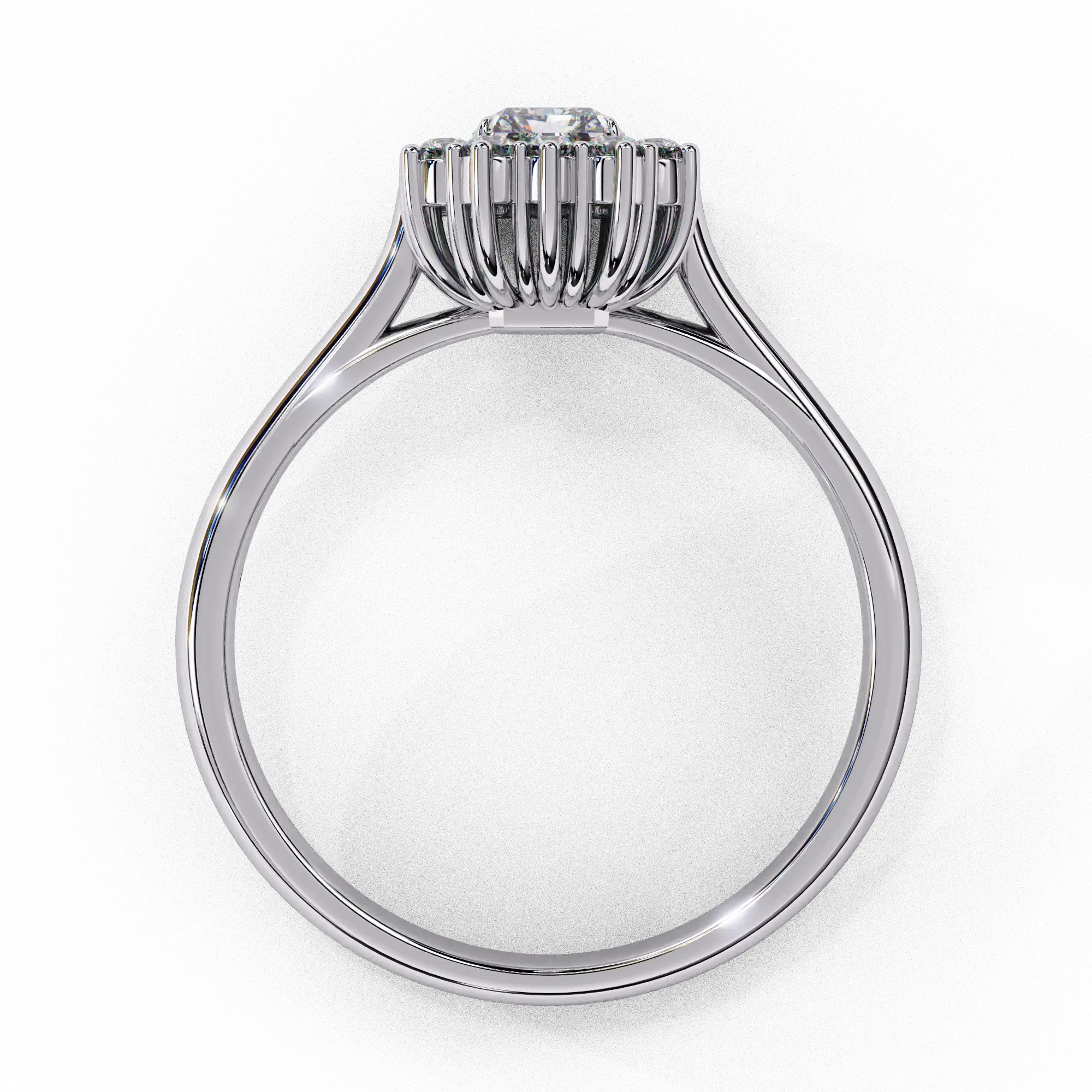 Emerald Halo 0.18 Carat Diamond Solid Gold Engagement Ring - LDCVD033 - Image 10