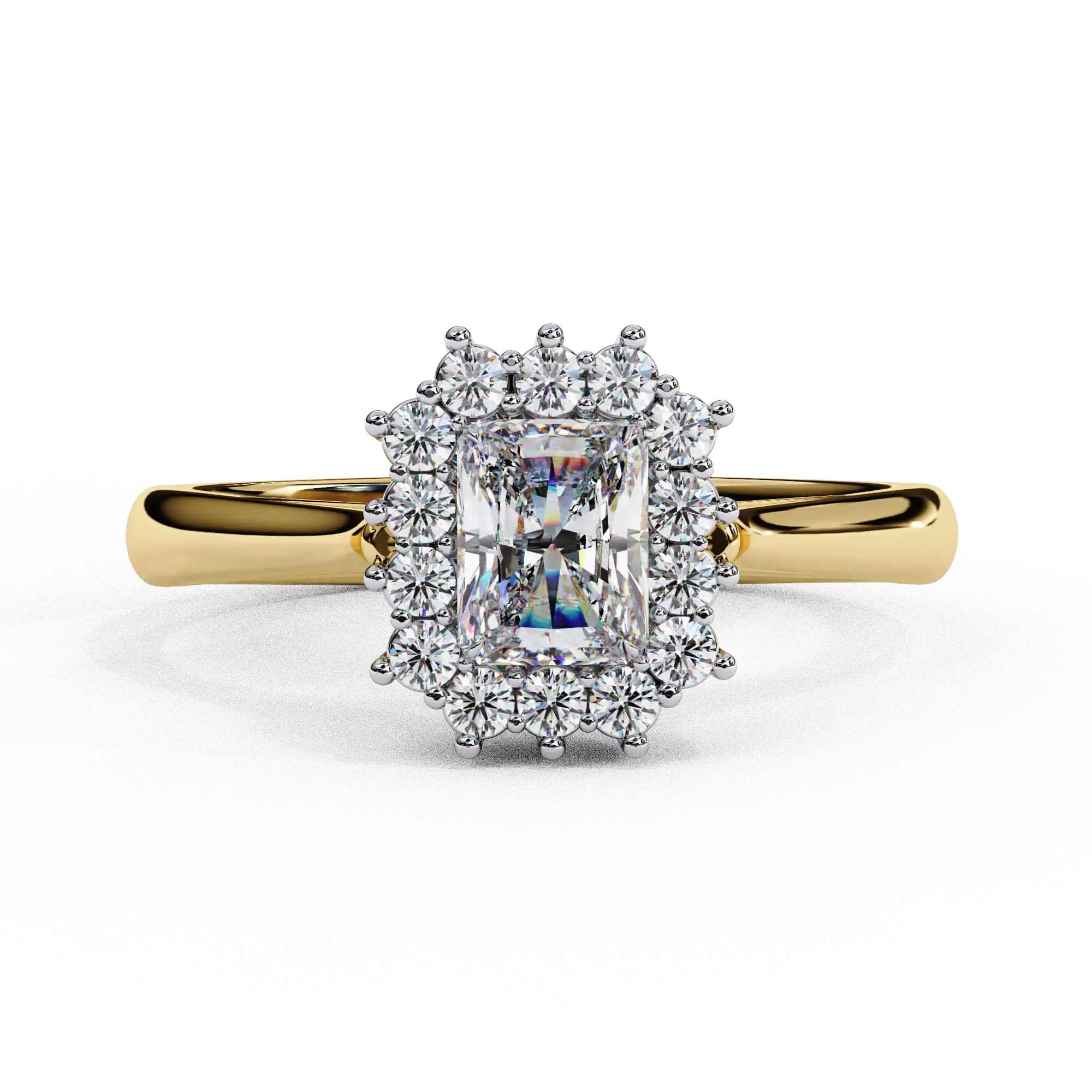 Emerald Halo 0.18 Carat Diamond Solid Gold Engagement Ring - LDCVD033 - Image 3