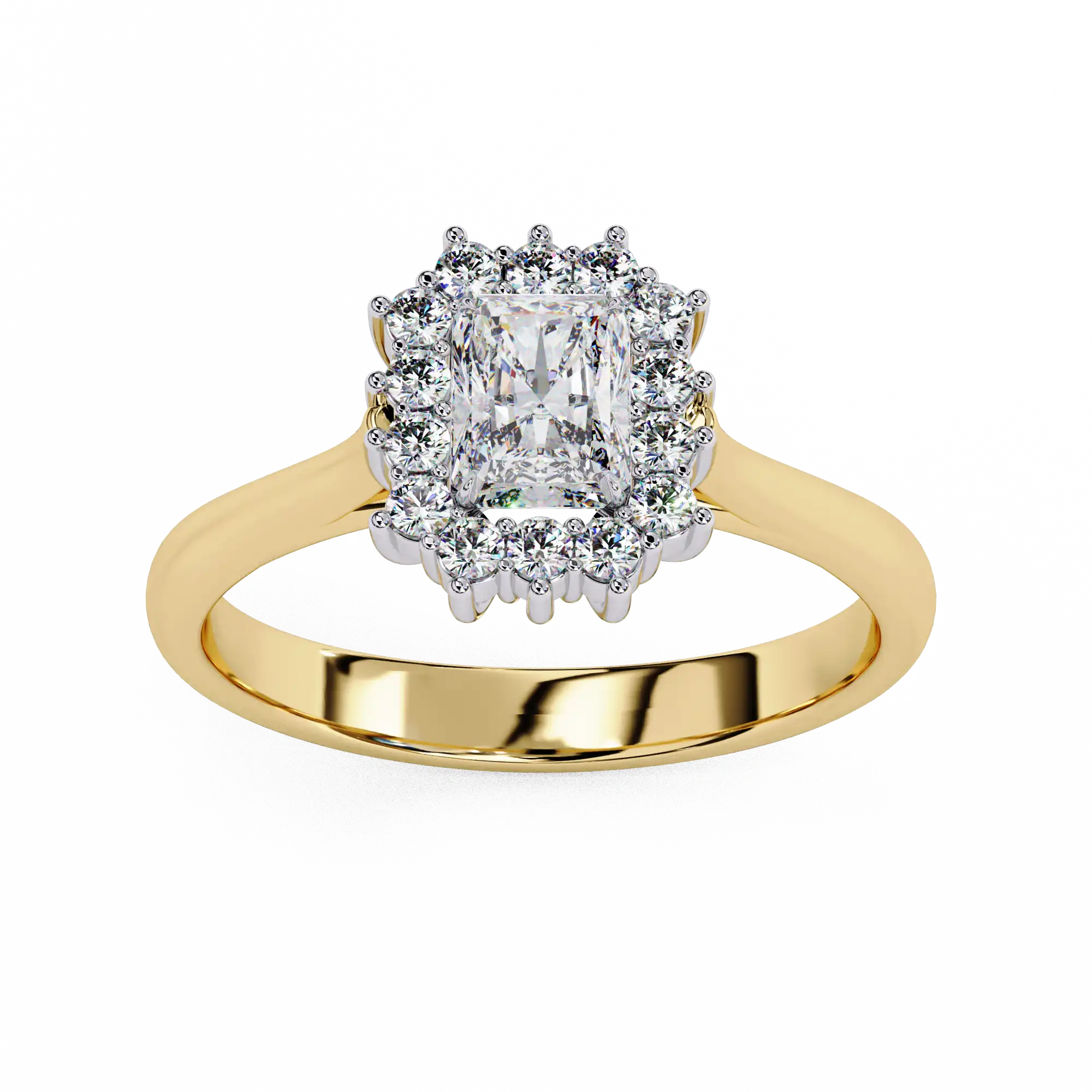 Emerald Halo 0.18 Carat Diamond Solid Gold Engagement Ring - LDCVD033 - Image 6