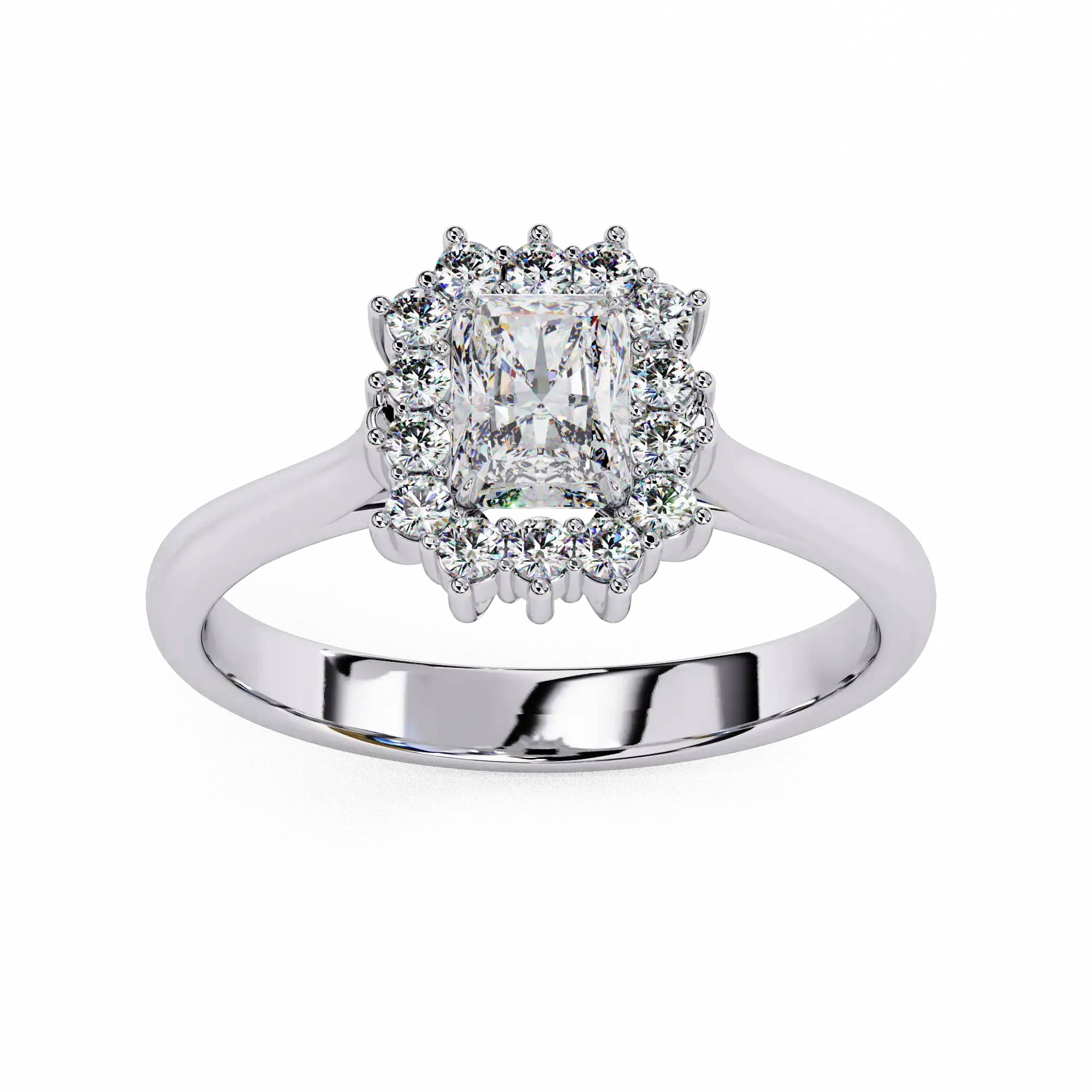 Emerald Halo 0.18 Carat Diamond Solid Gold Engagement Ring - LDCVD033 - Image 8