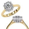 Emerald Halo 0.18 Carat Diamond Solid Gold Engagement Ring - LDCVD034