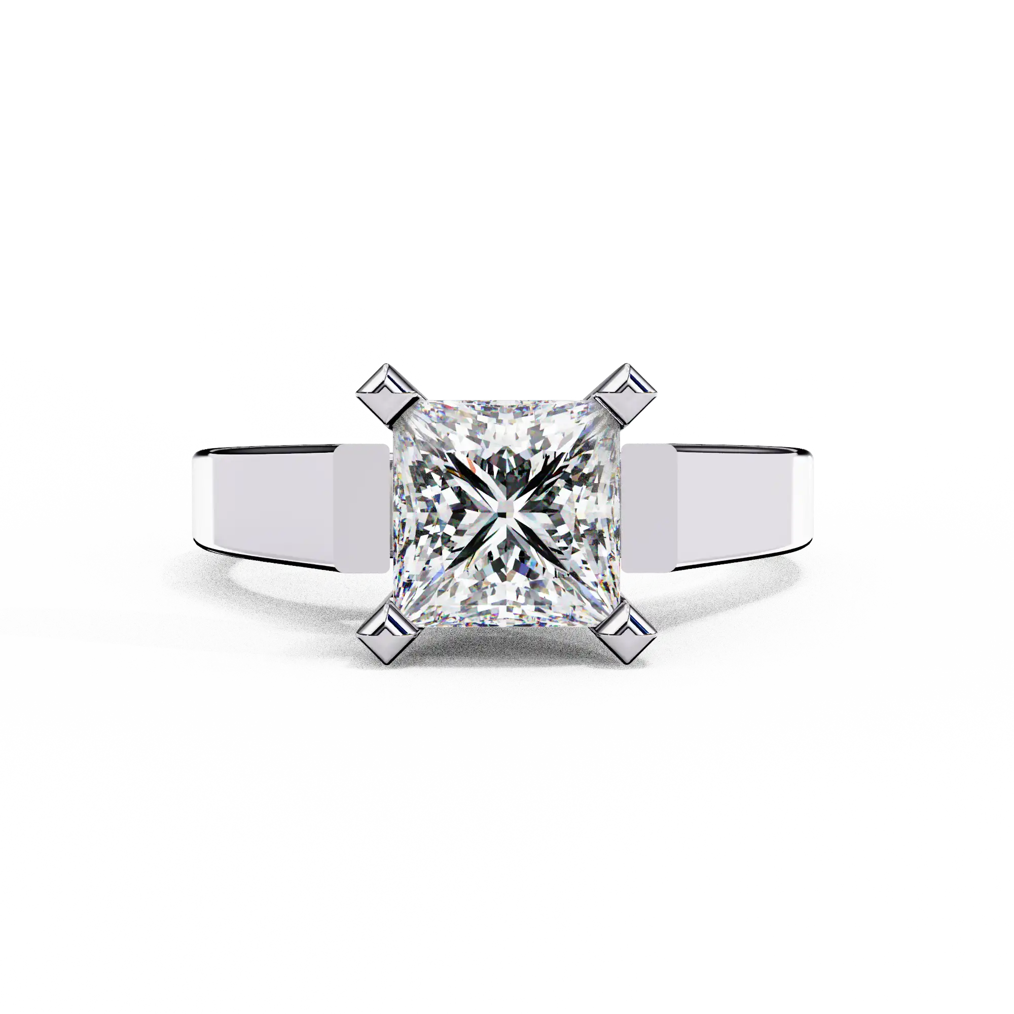 Princess Solitaire 0 Carat Diamond Solid Gold Engagement Ring - LDCVD045 - Image 4