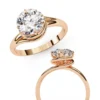 Round Solitaire 0 Carat Diamond Solid Gold Engagement Ring - LDCVD049