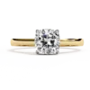 Cushion Solitaire Diamond Solid Gold Engagement Ring