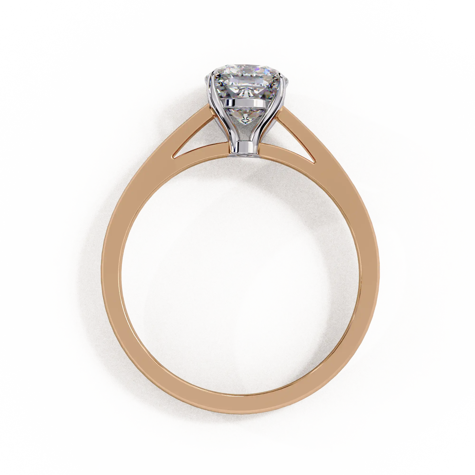 Cushion Solitaire Diamond Solid Gold Engagement Ring - Image 3