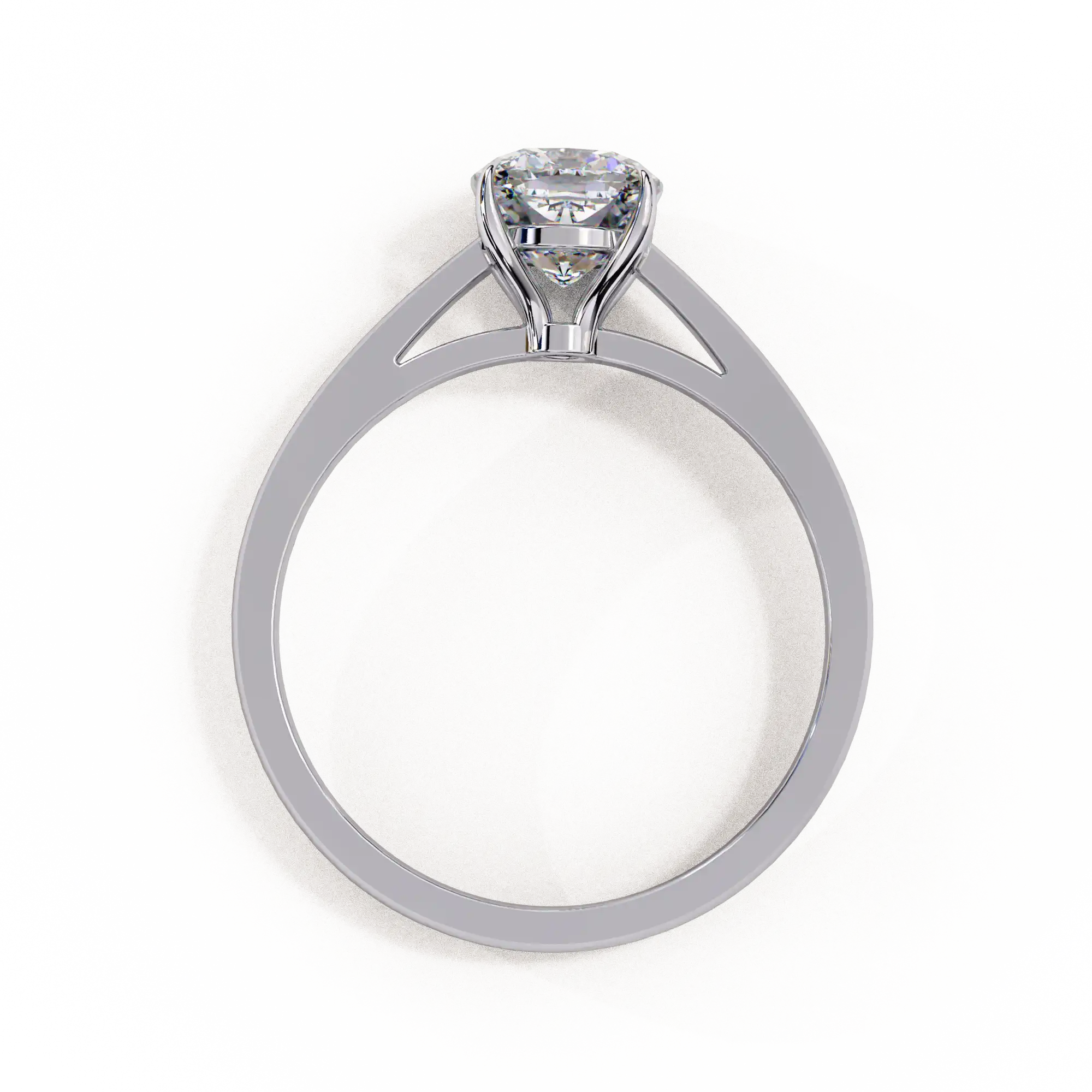 Cushion Solitaire Diamond Solid Gold Engagement Ring - Image 4