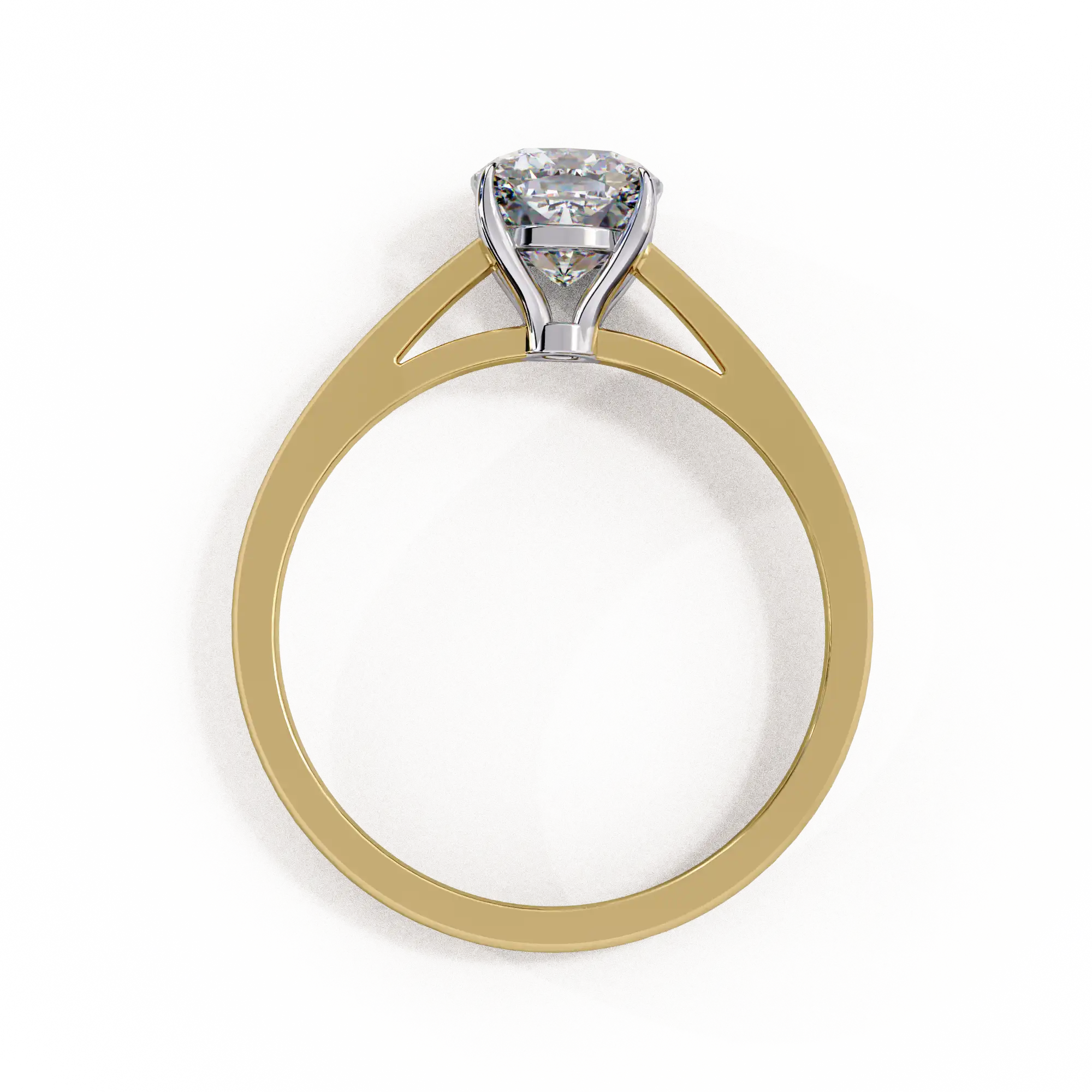 Cushion Solitaire Diamond Solid Gold Engagement Ring - Image 5