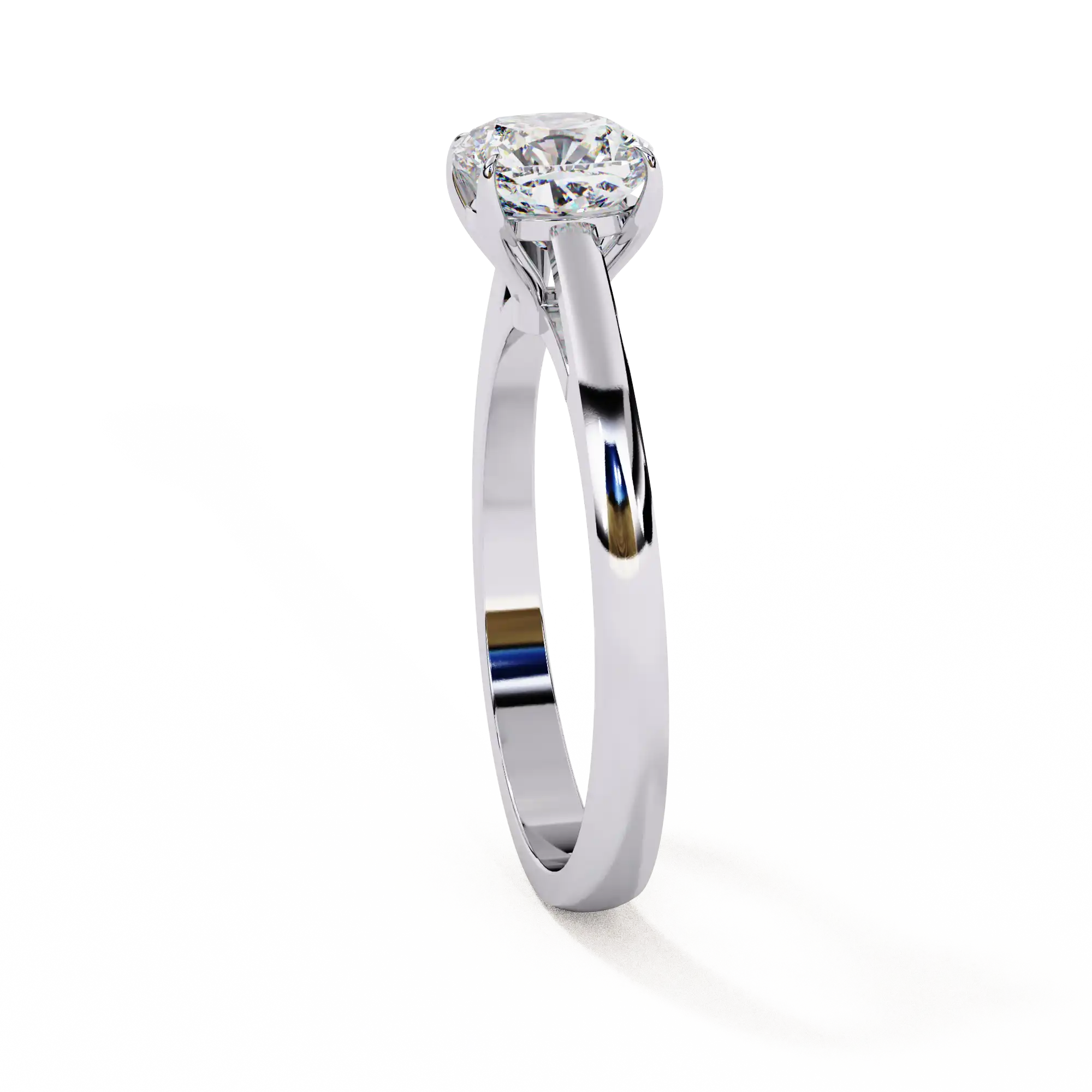 Cushion Solitaire Diamond Solid Gold Engagement Ring - Image 6