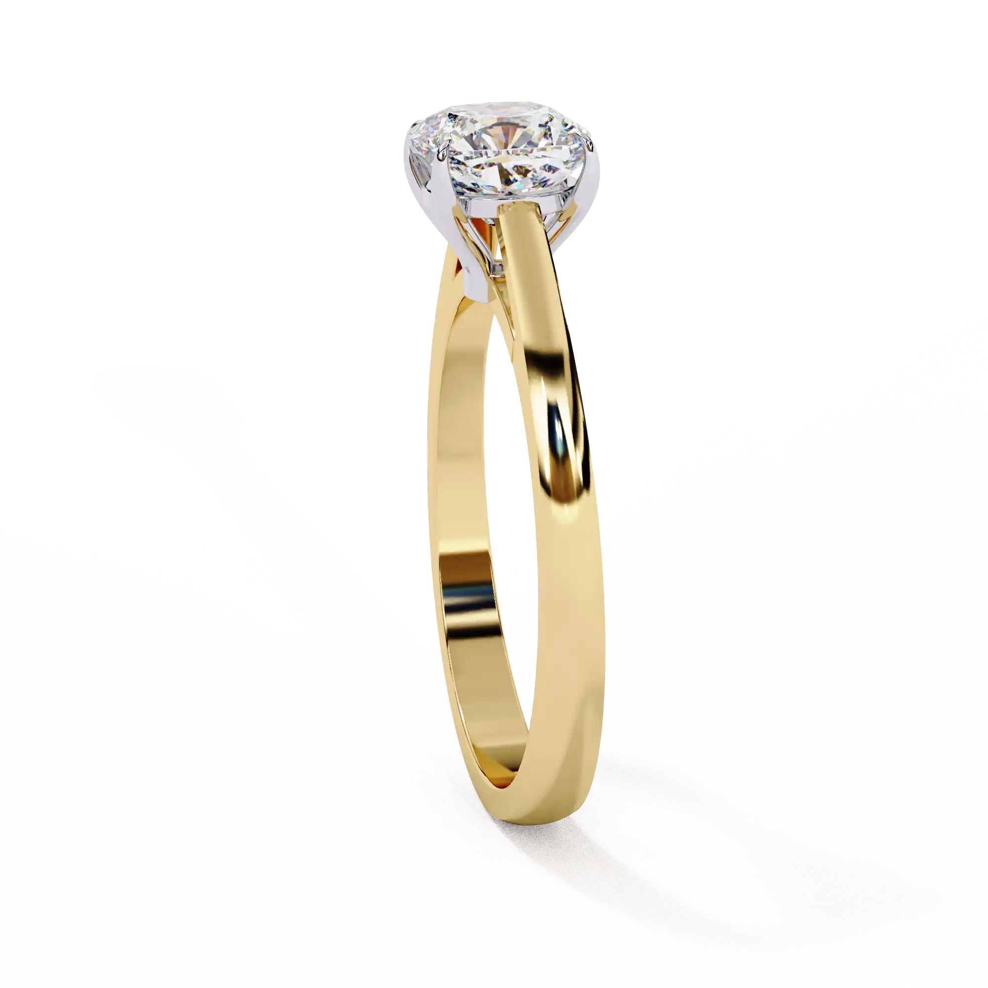 Cushion Solitaire Diamond Solid Gold Engagement Ring - Image 7