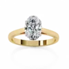 Oval Solitaire Diamond Solid Gold Engagement Ring