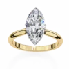 Marquise Hidden Halo 0.11 Carat Diamond Solid Gold Engagement Ring