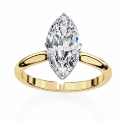 Marquise Hidden Halo 0.11 Carat Diamond Solid Gold Engagement Ring