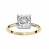 Round Hidden Halo 0.07 Carat Diamond Solid Gold Engagement Ring