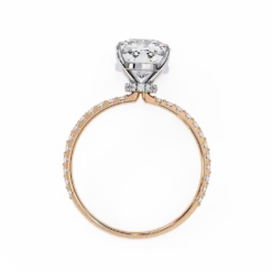 Cushion Hidden Halo 0.295 Carat Diamond Solid Gold Engagement Ring
