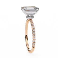 Radiant Hidden Halo 0.295 Carat Diamond Solid Gold Engagement Ring