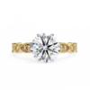 Round Unique 0.242 Carat Diamond Solid Gold Engagement Ring
