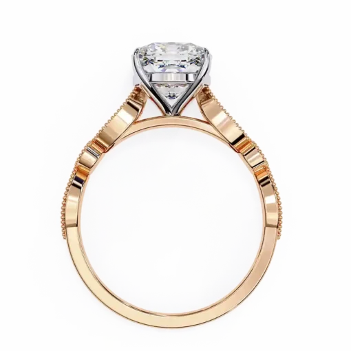 Cushion Unique 0.242 Carat Diamond Solid Gold Engagement Ring - Image 4