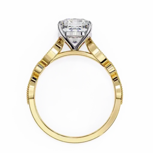 Cushion Unique 0.242 Carat Diamond Solid Gold Engagement Ring - Image 6