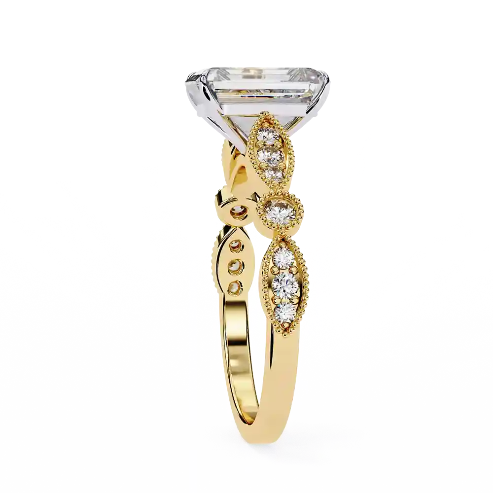 Radiant Unique 0.242 Carat Diamond Solid Gold Engagement Ring - Image 7