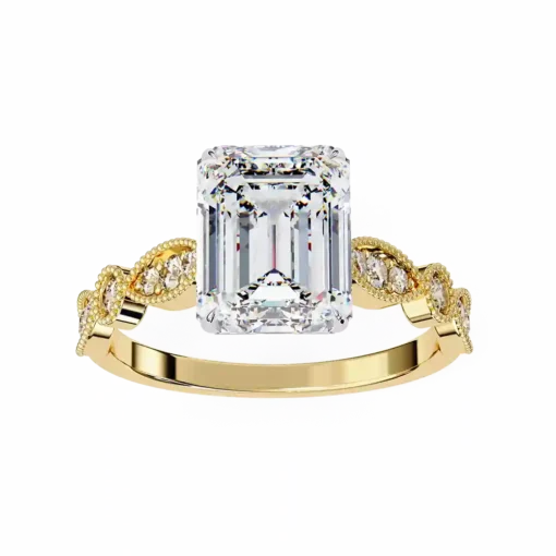 Emerald Unique 0.242 Carat Diamond Solid Gold Engagement Ring - Image 10
