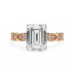 Emerald Unique 0.242 Carat Diamond Solid Gold Engagement Ring