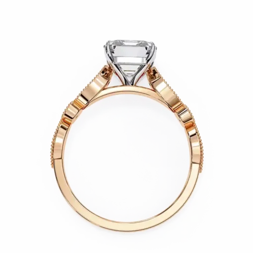 Emerald Unique 0.242 Carat Diamond Solid Gold Engagement Ring - Image 5