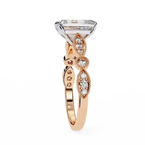 Emerald Unique 0.242 Carat Diamond Solid Gold Engagement Ring - Image 8