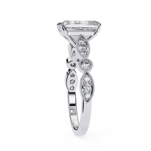 Emerald Unique 0.242 Carat Diamond Solid Gold Engagement Ring - Image 9