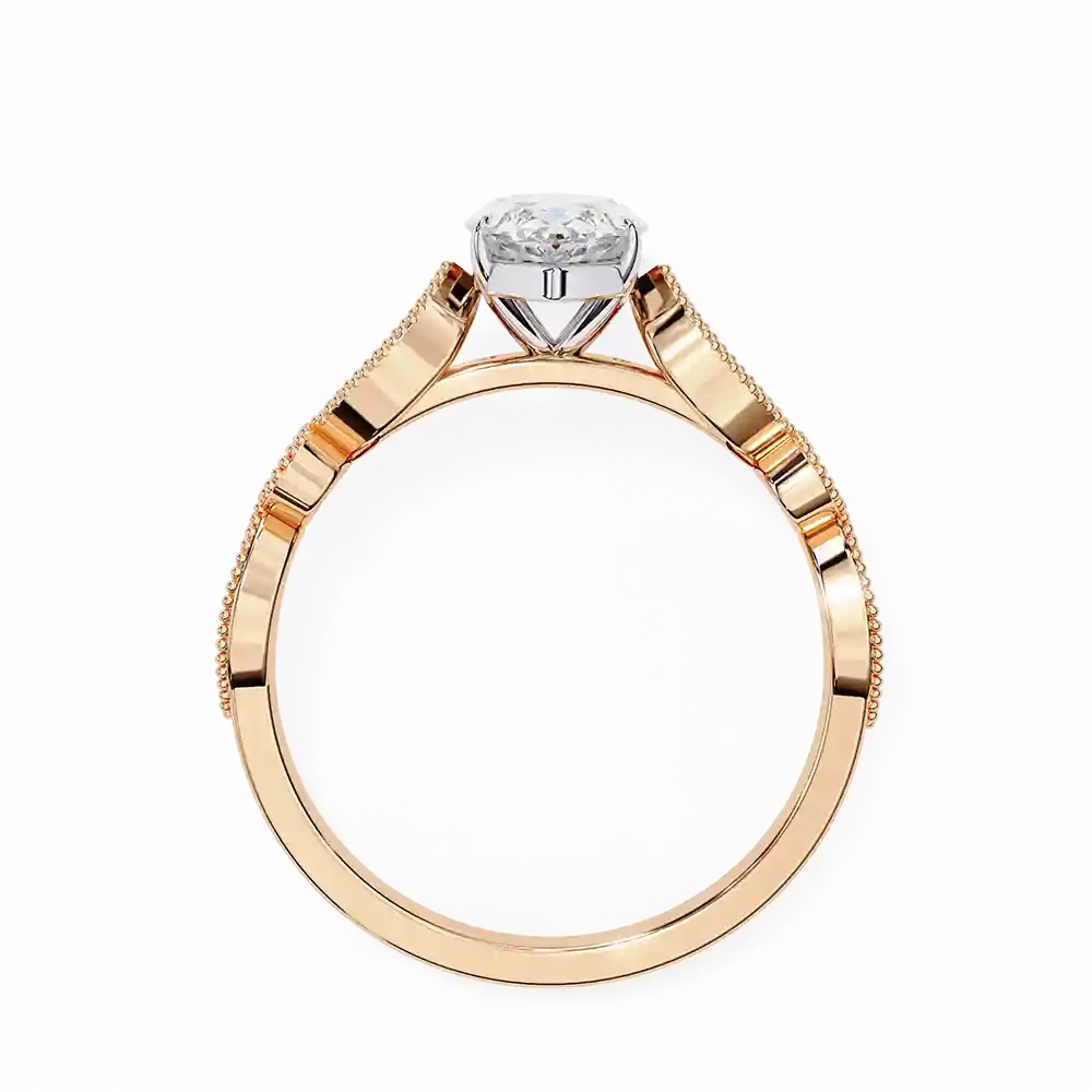 Marquise Unique 0.242 Carat Diamond Solid Gold Engagement Ring - Image 4