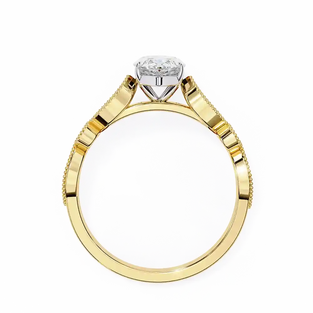 Marquise Unique 0.242 Carat Diamond Solid Gold Engagement Ring - Image 5