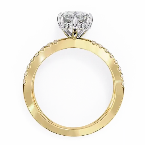 Marquise Hidden Halo 0.45 Carat Diamond Solid Gold Engagement Ring