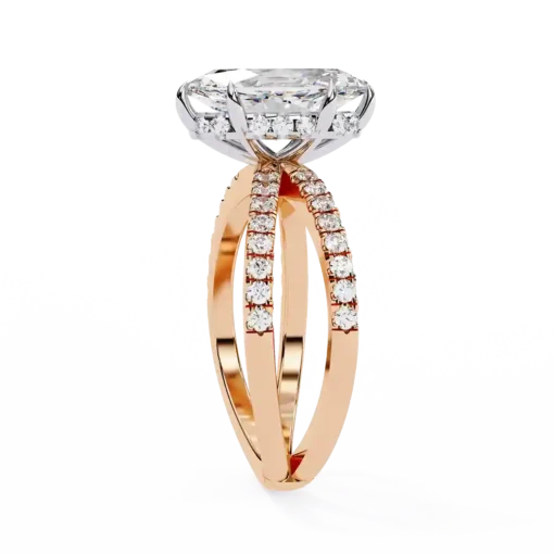 Marquise Hidden Halo 0.45 Carat Diamond Solid Gold Engagement Ring - Image 7