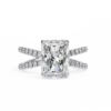 Radiant Hidden Halo 0.38 Carat Diamond Solid Gold Engagement Ring