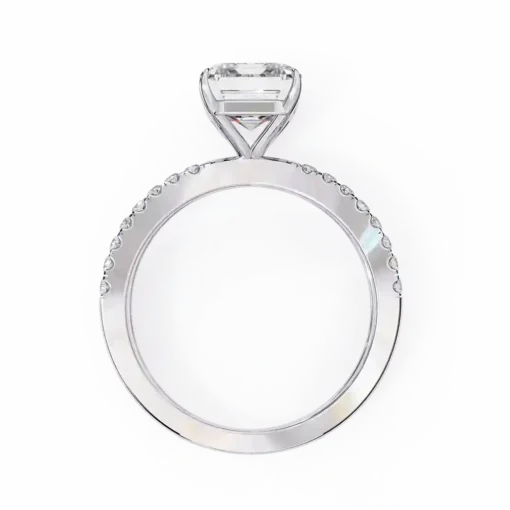 Emerald Hidden Halo 0.32 Carat Diamond Solid Gold Engagement Ring - Image 10