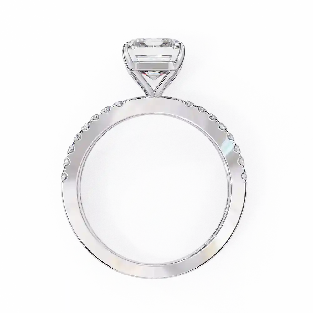 Emerald Hidden Halo 0.32 Carat Diamond Solid Gold Engagement Ring - Image 10