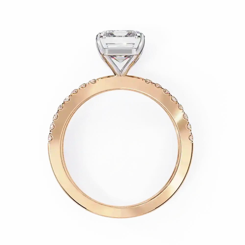 Emerald Hidden Halo 0.32 Carat Diamond Solid Gold Engagement Ring - Image 9
