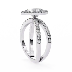 Marquise Diamond Bands 0.48 Carat Diamond Solid Gold Engagement Ring