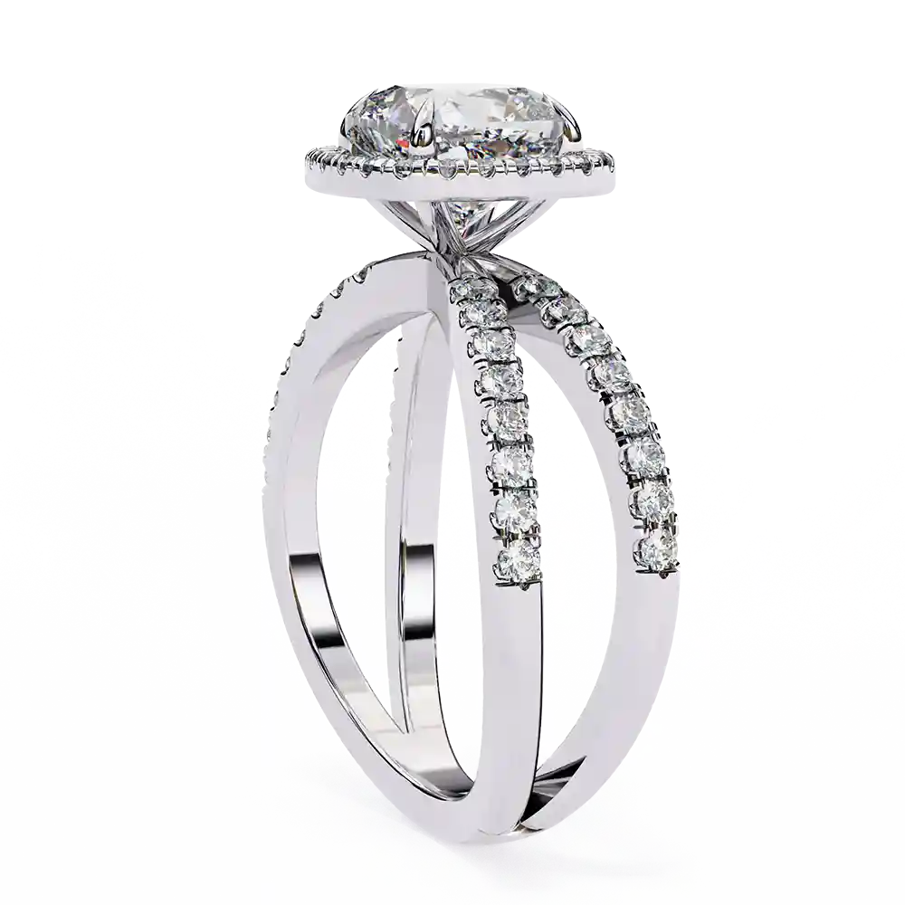 Cushion Diamond Bands 0.45 Carat Diamond Solid Gold Engagement Ring - Image 6