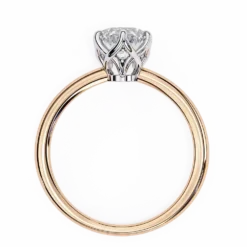 Oval Hidden Halo 0.08 Carat Diamond Solid Gold Engagement Ring