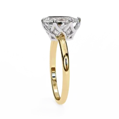 Pear Hidden Halo 0.06 Carat Diamond Solid Gold Engagement Ring