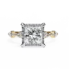 Princess Unique 1.09 Carat Diamond Solid Gold Engagement Ring