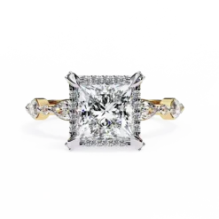 Princess Unique 1.09 Carat Diamond Solid Gold Engagement Ring
