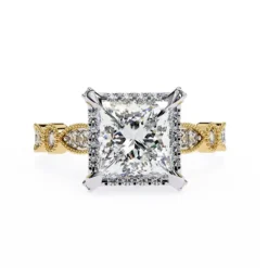 Princess Unique 0.432 Carat Diamond Solid Gold Engagement Ring