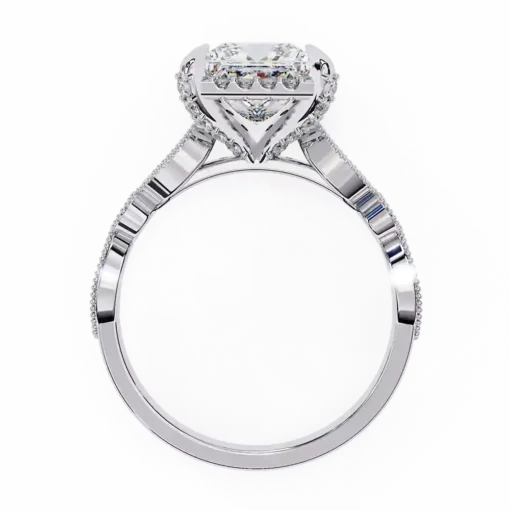 Princess Unique 0.432 Carat Diamond Solid Gold Engagement Ring - Image 6