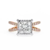 Princess Hidden Halo 0.19 Carat Diamond Solid Gold Engagement Ring