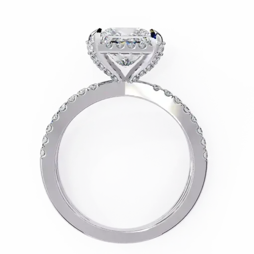 Princess Hidden Halo 0.19 Carat Diamond Solid Gold Engagement Ring - Image 4