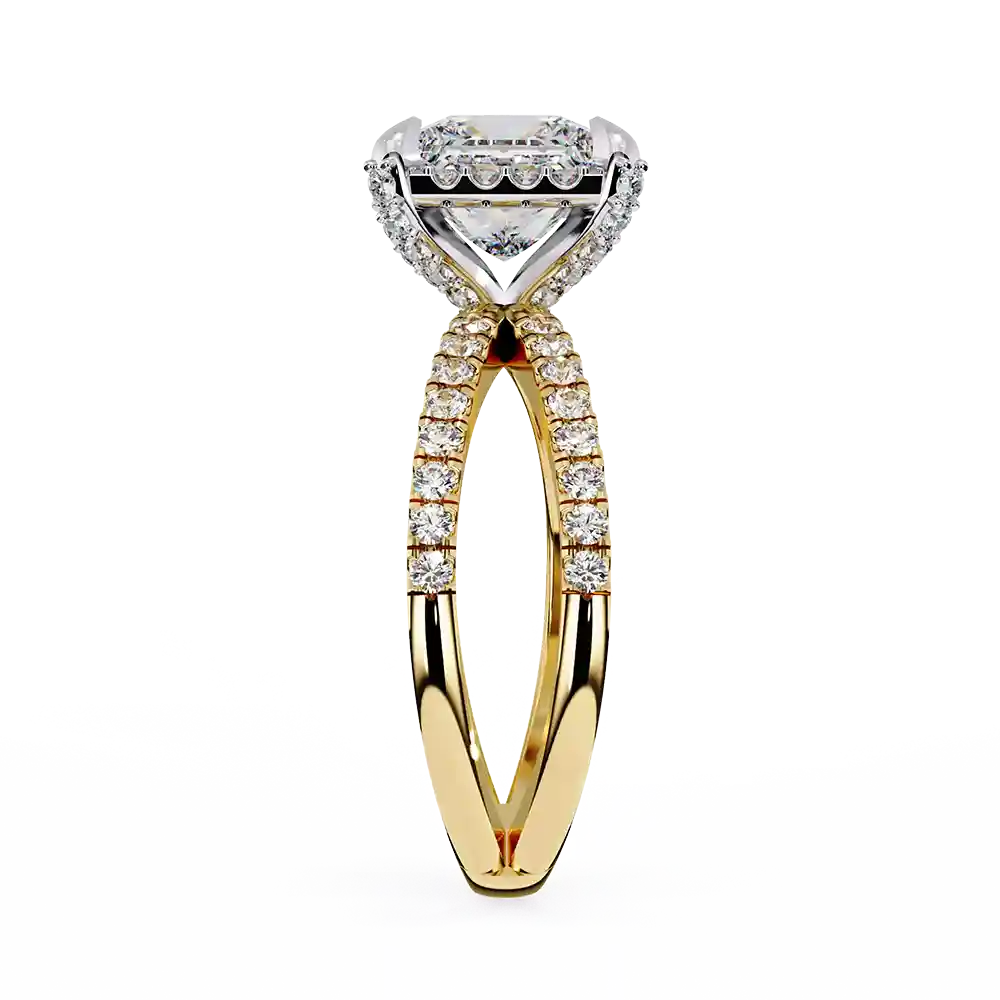 Princess Hidden Halo 0.19 Carat Diamond Solid Gold Engagement Ring - Image 9